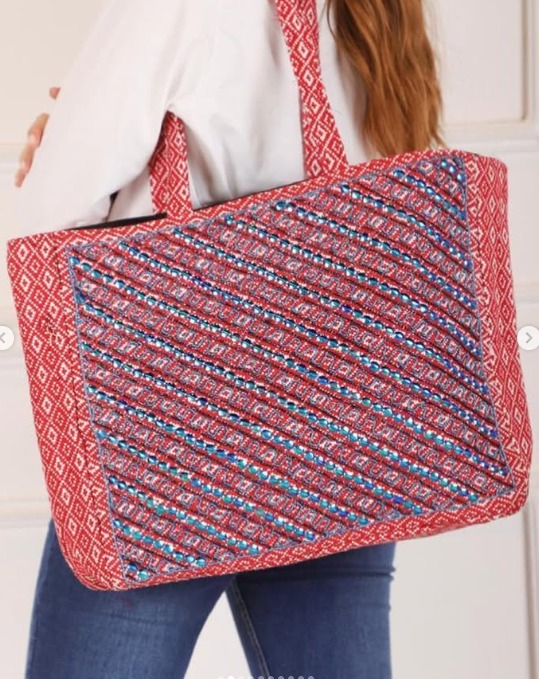 Bolso Tote Tribal Coral